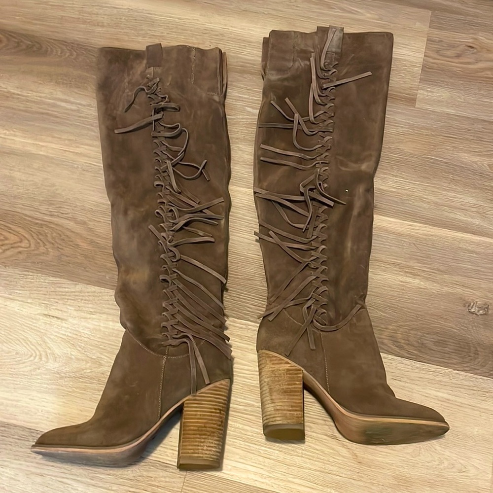 Over-the-Knee Fringe Boots